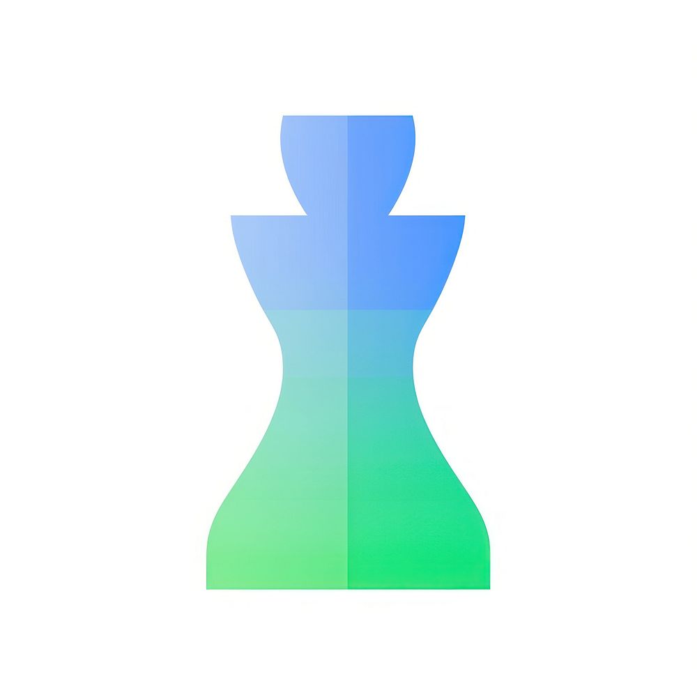 Chess gradient symbol blue white background.