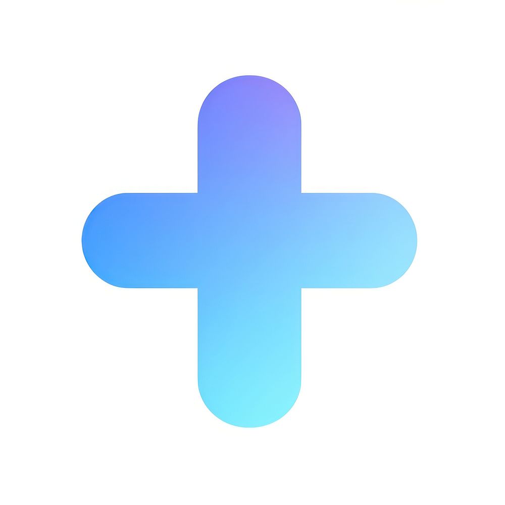 Cross shape symbol logo blue.