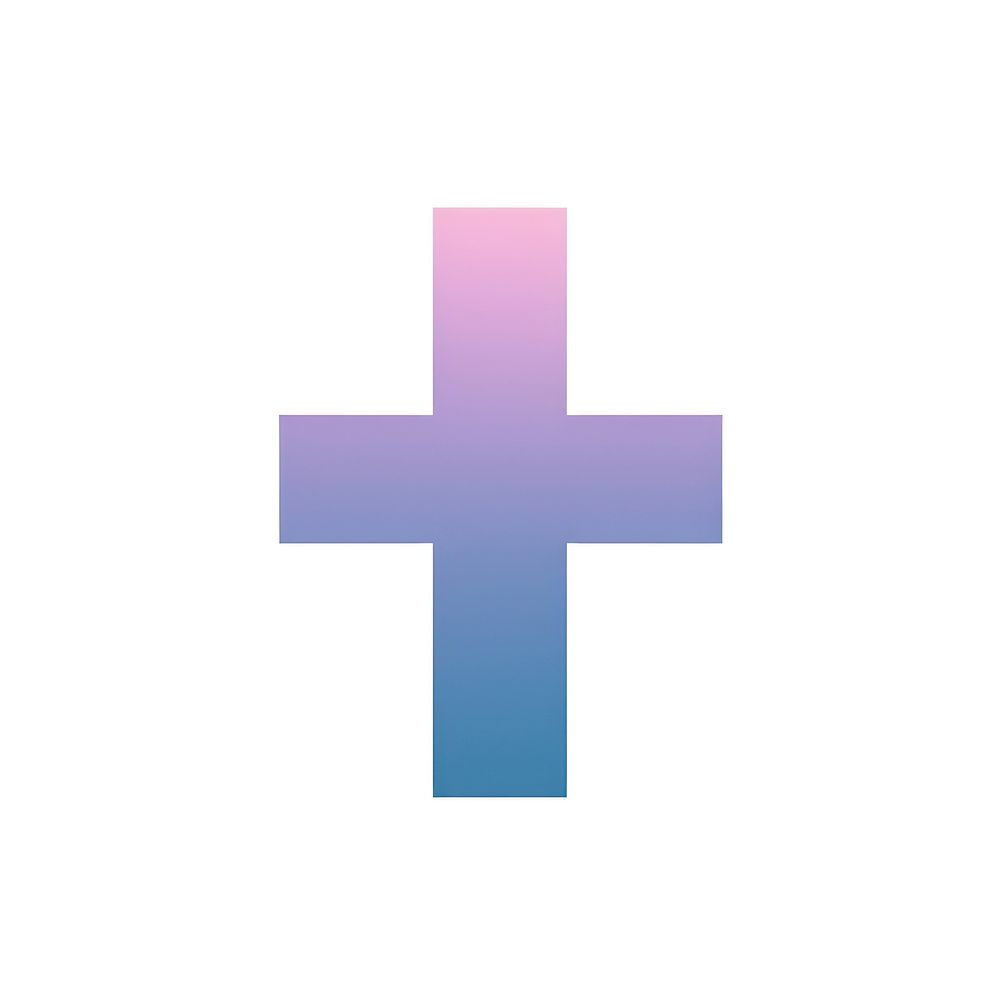 Cross shape symbol logo white background.