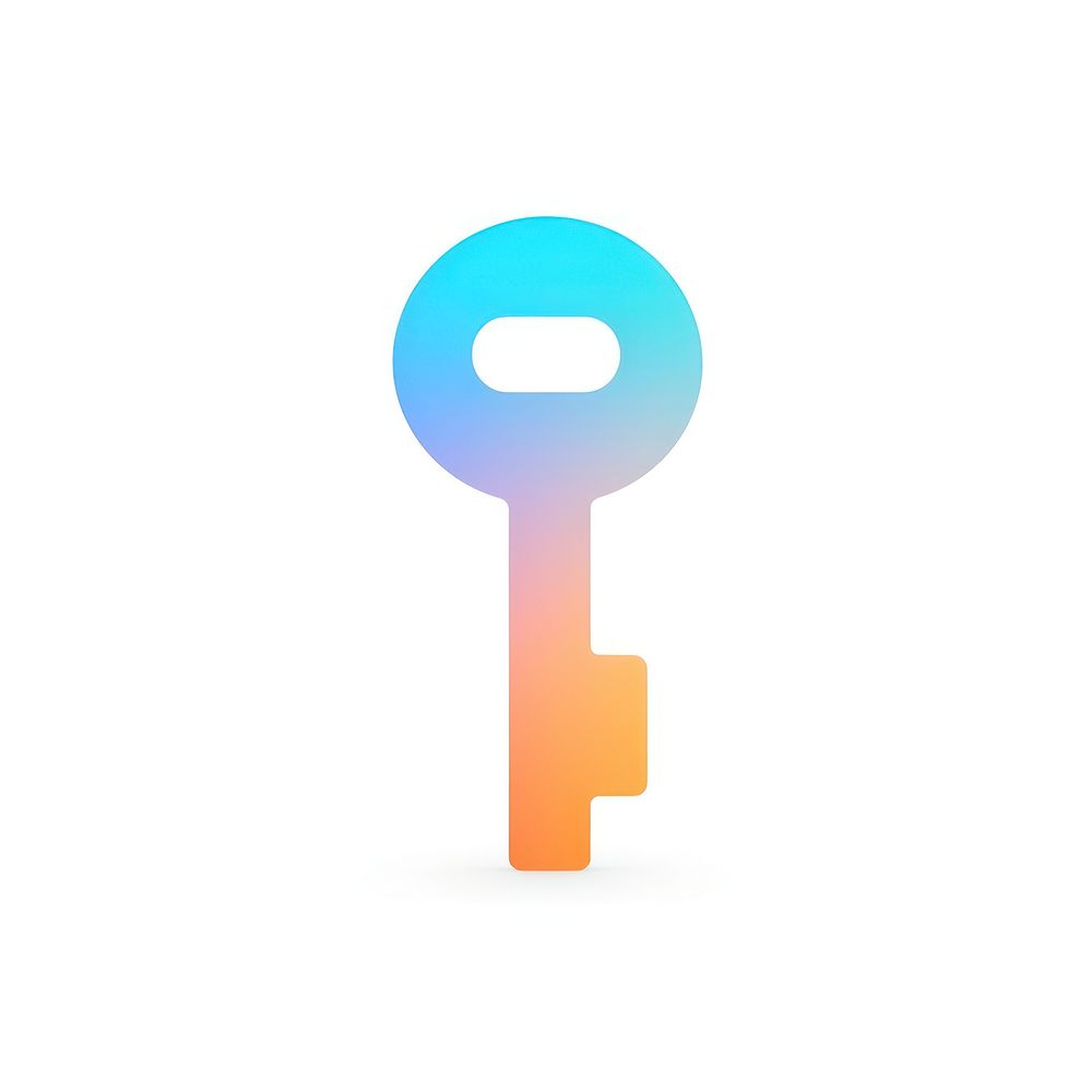 Key icon gradient blue protection security.
