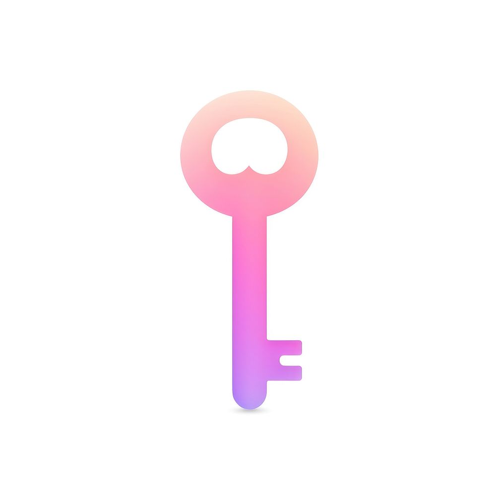 Key icon gradient pink white background protection.