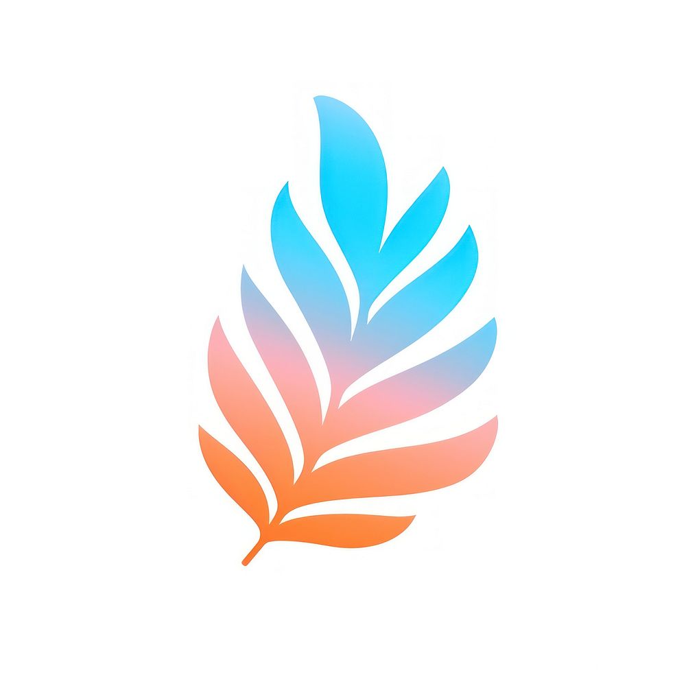 Leaf shape gradient pattern plant logo.