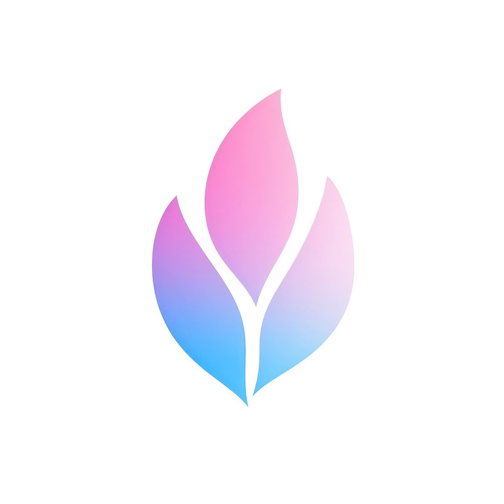 Leaf shape gradient plant pink logo.