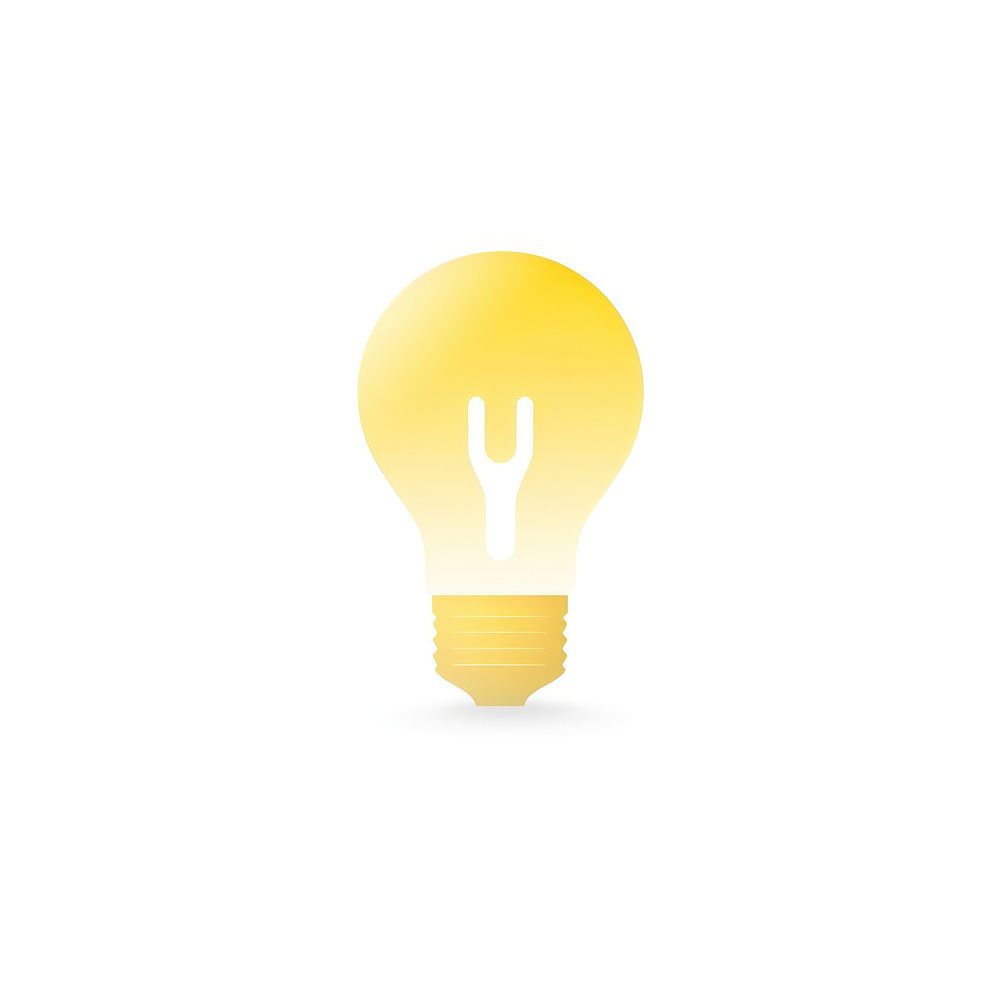 Light bulb icon gradient lightbulb yellow white background.