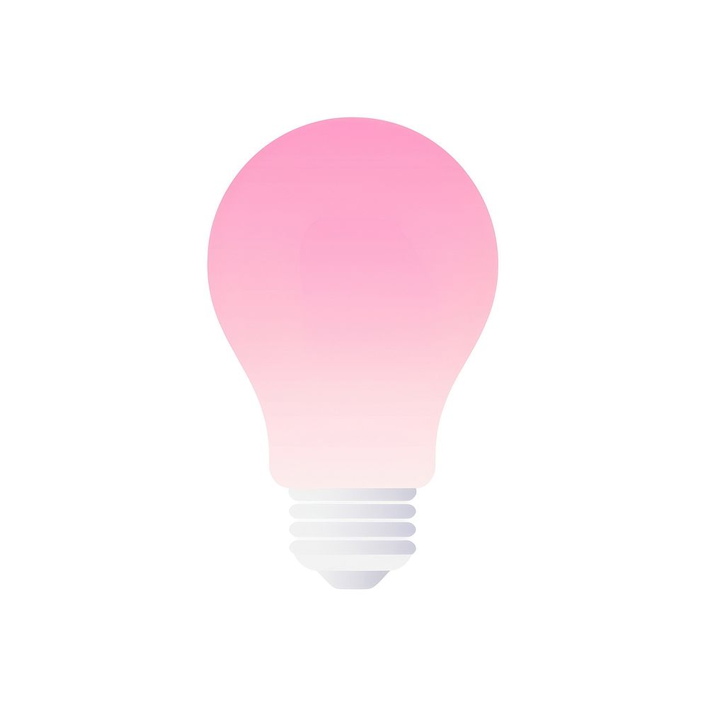 Light bulb icon gradient lightbulb pink white background.