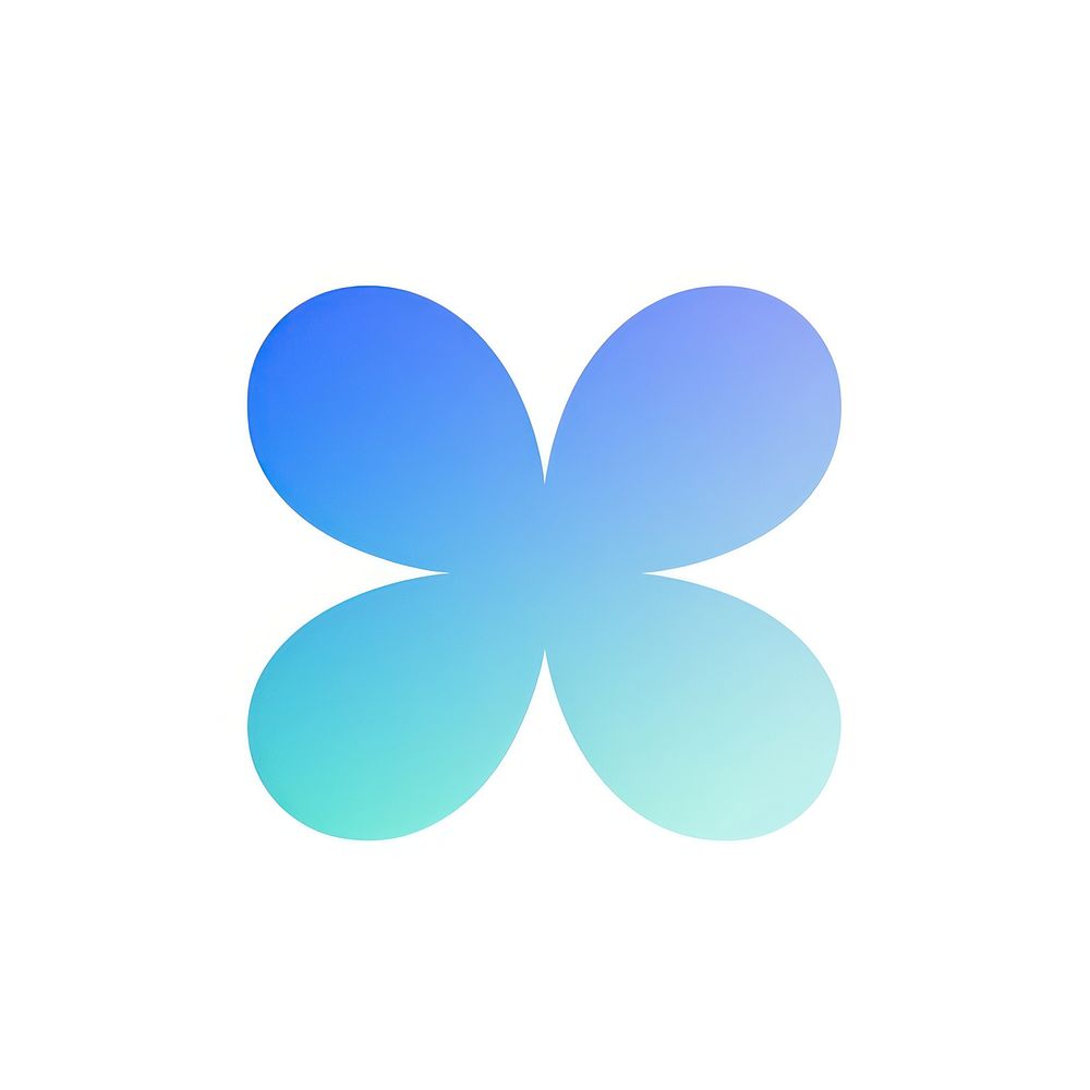 Trefoil shape gradient flower blue logo.