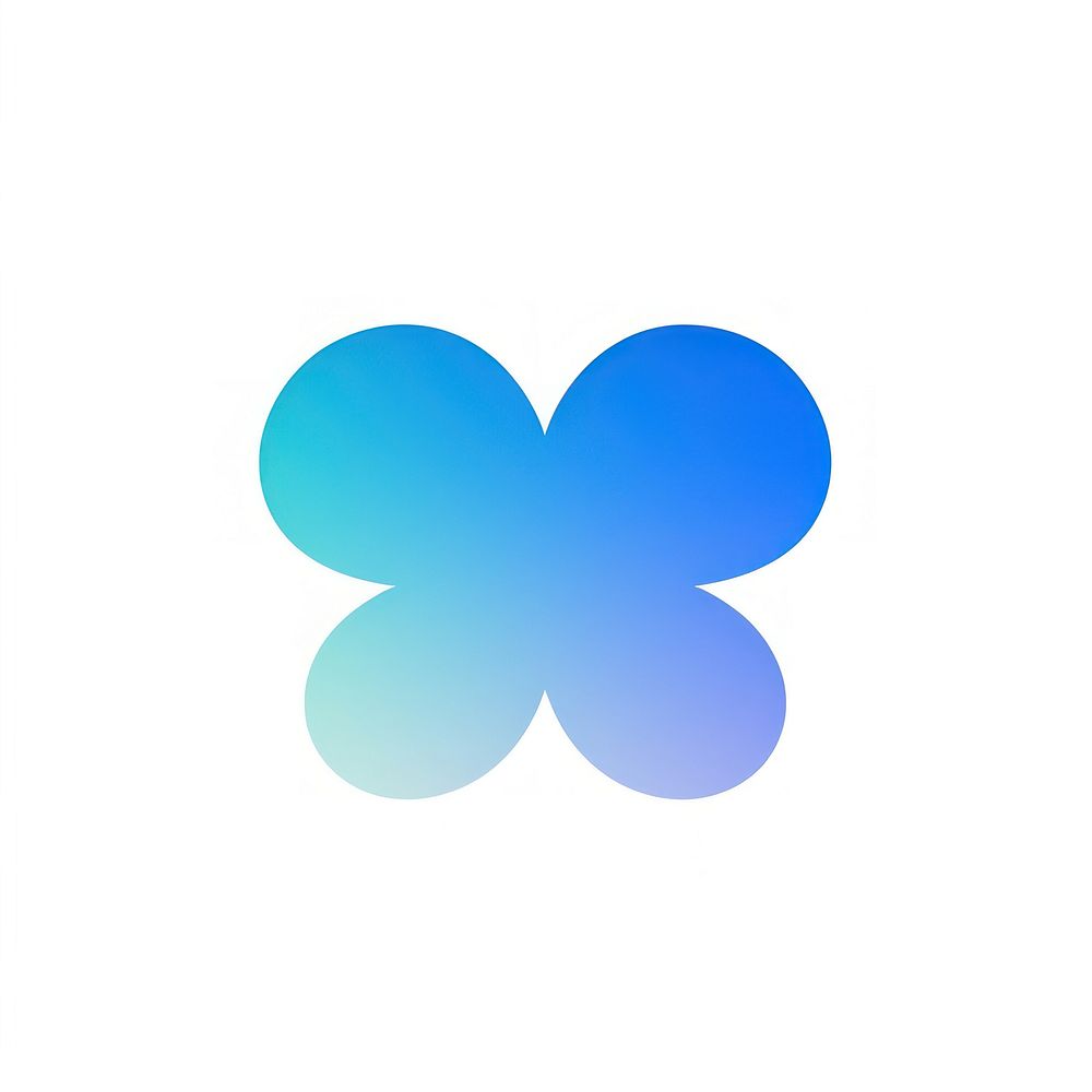 Trefoil shape gradient flower blue logo.