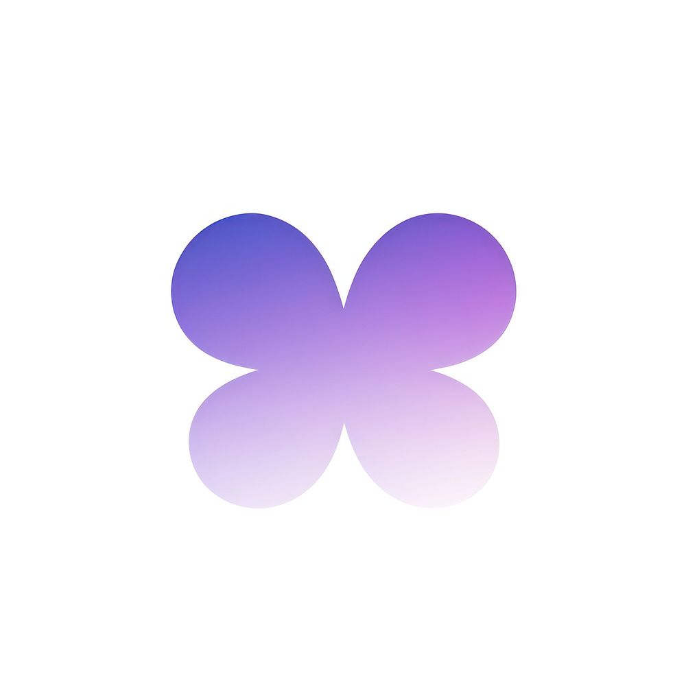 Trefoil shape gradient purple flower logo.