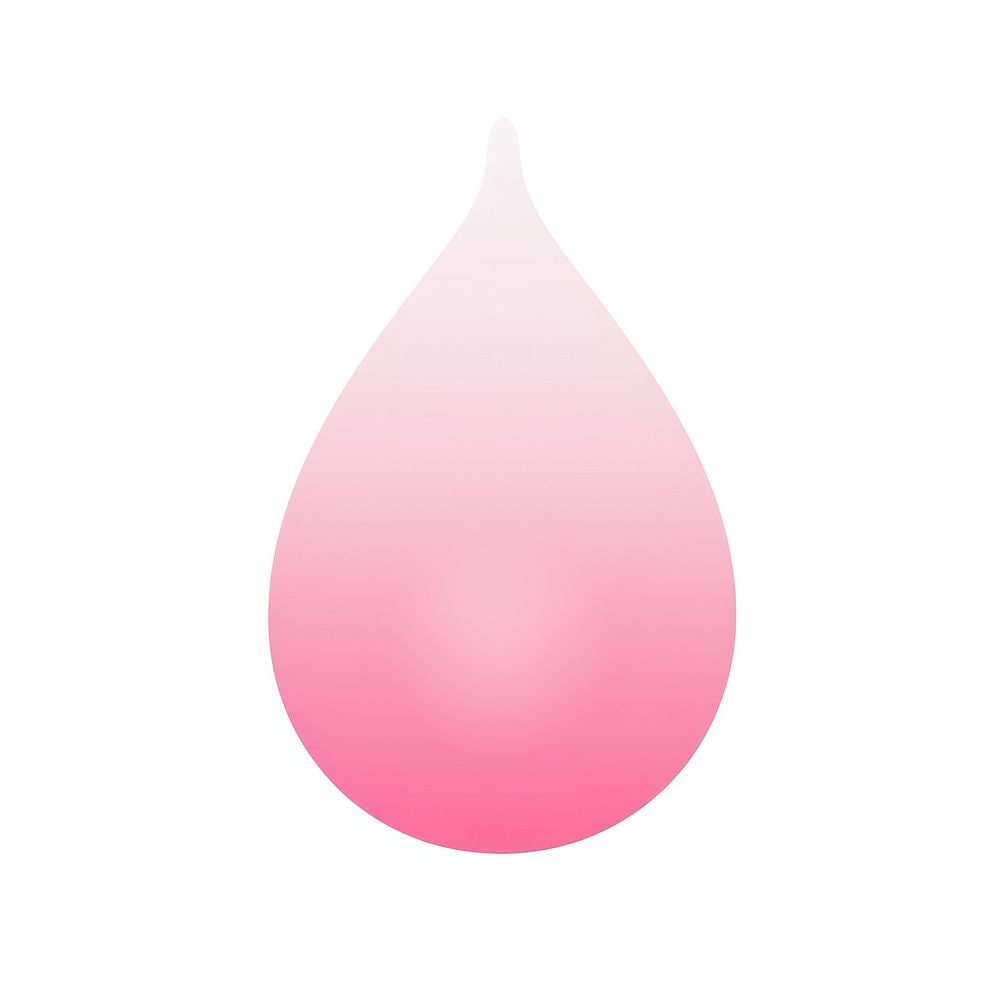 Water drop gradient shape pink white background.