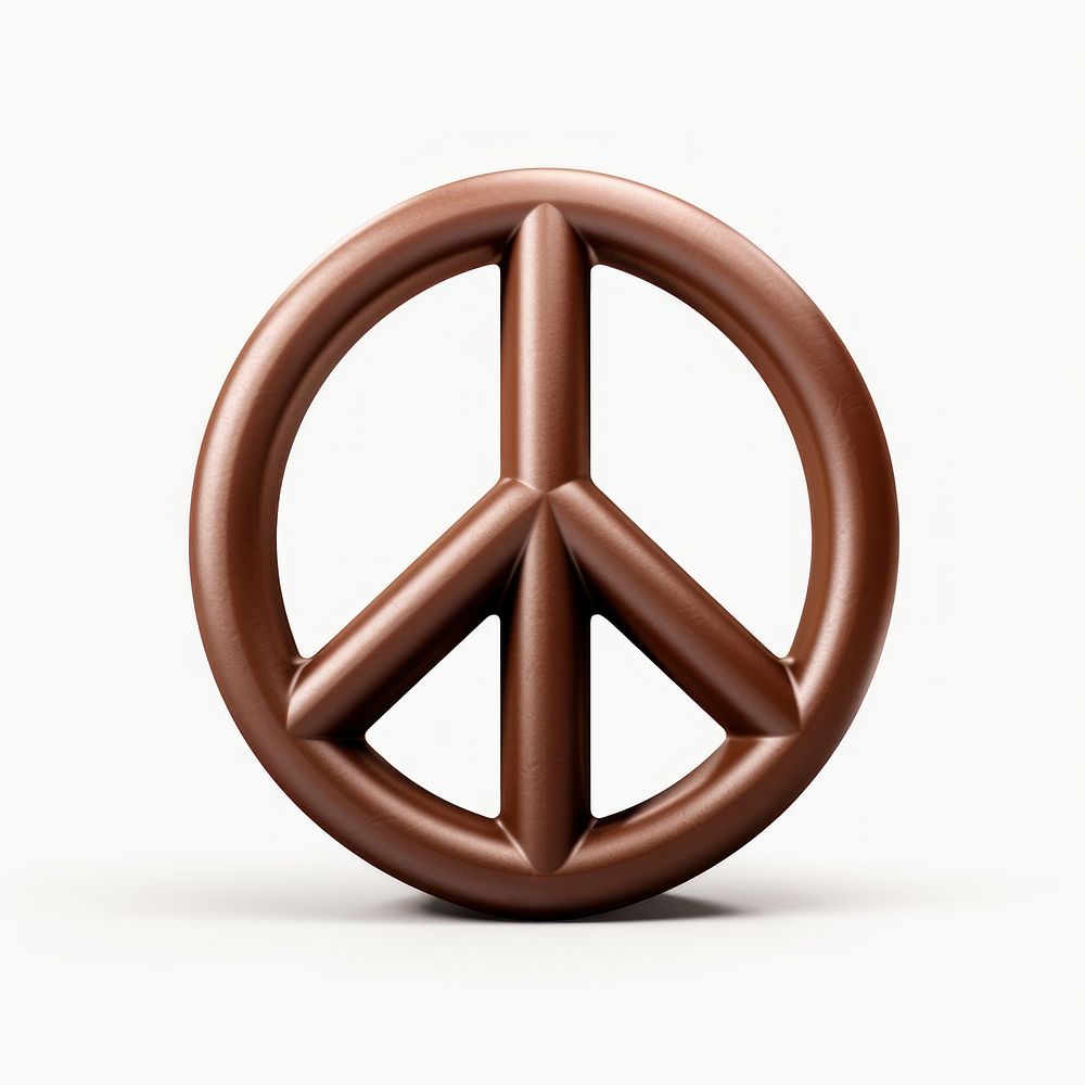 Peace Sign chocolate white background transportation.