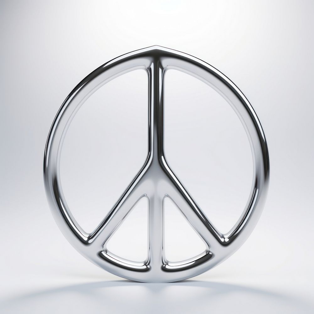 Peace Sign silver shape metal.