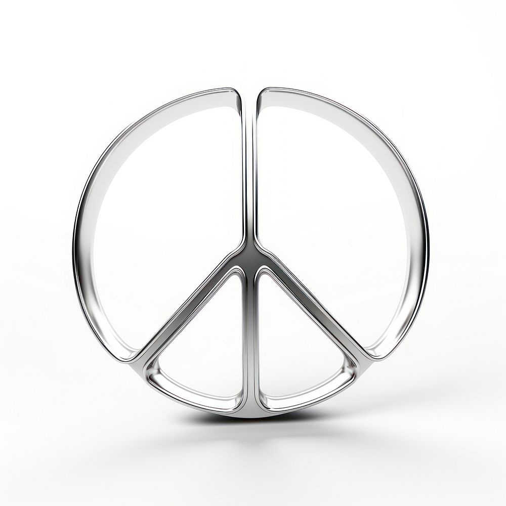 Peace Sign silver shape metal.