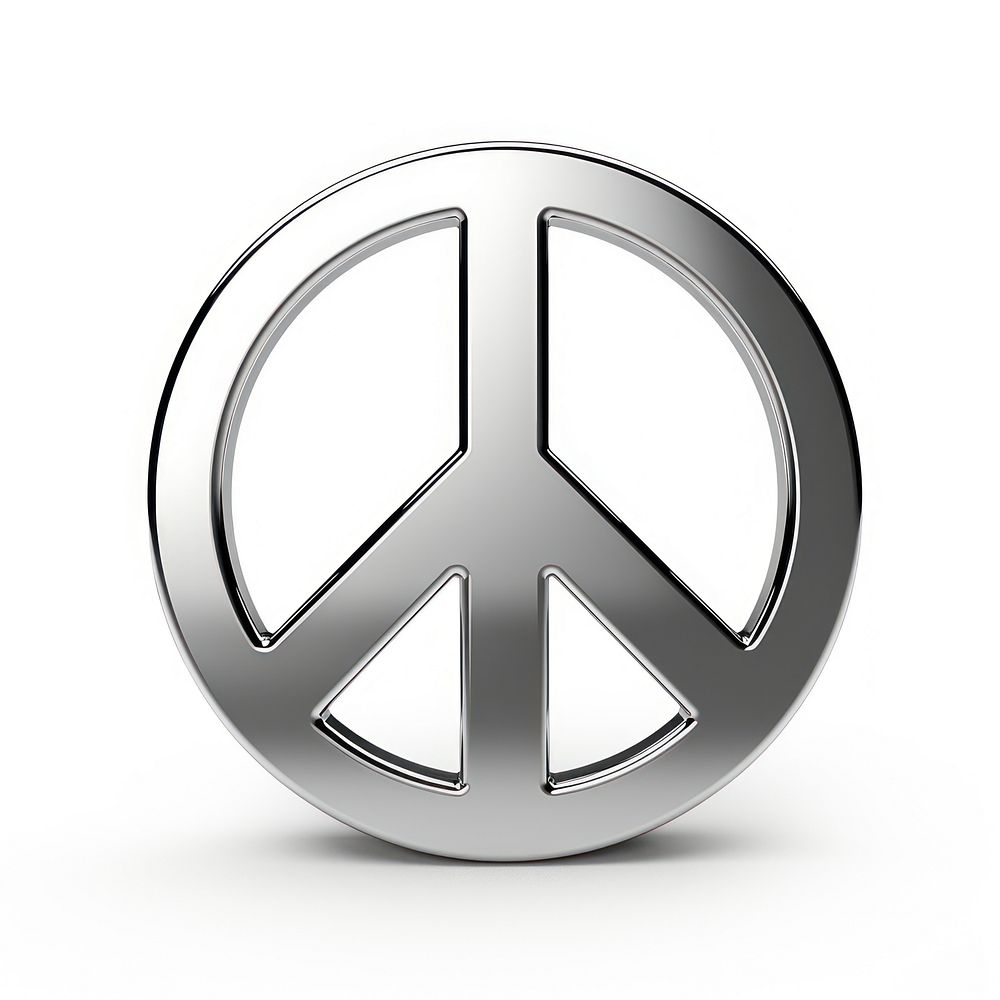 Peace Sign symbol white background circle.