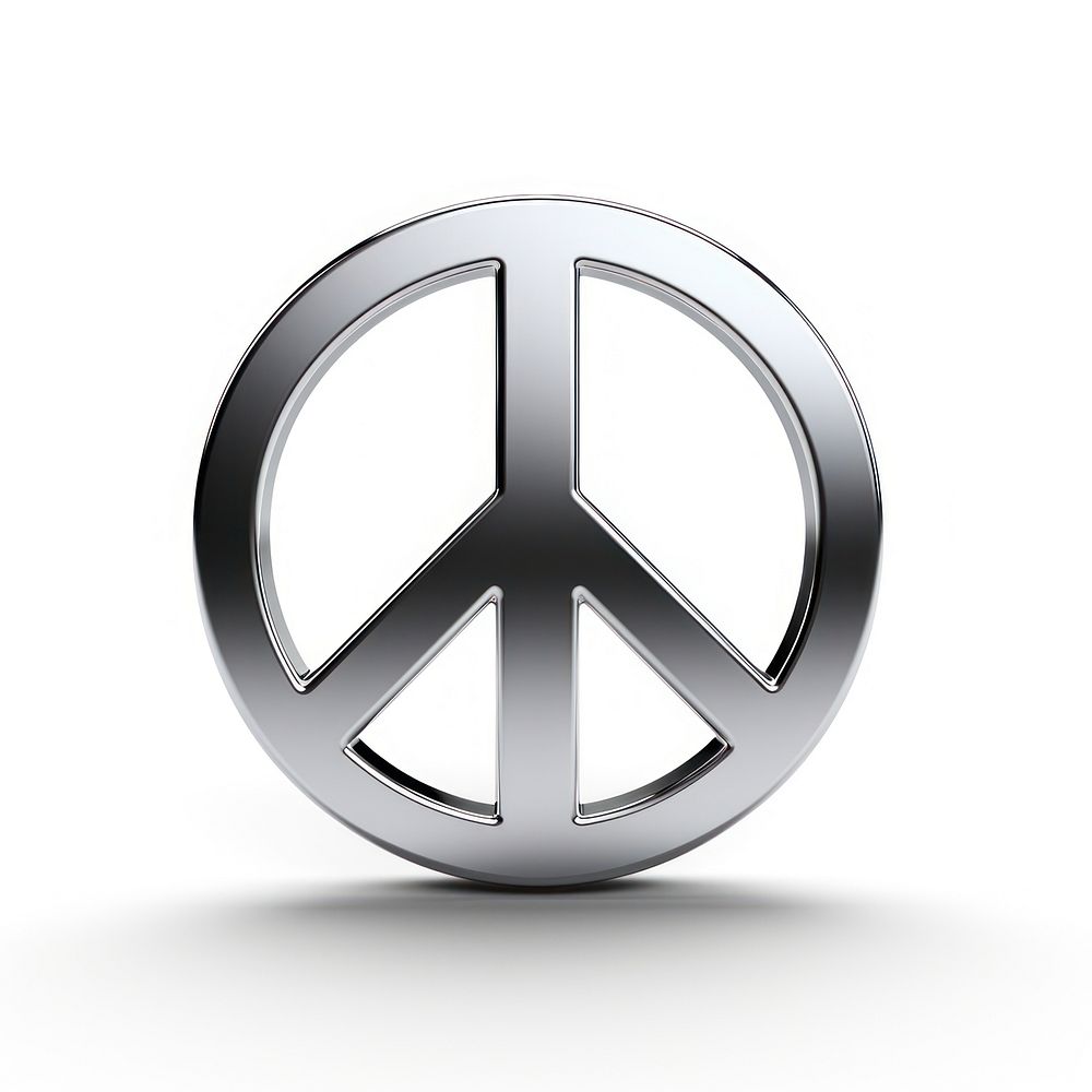 Peace Sign symbol white background circle.