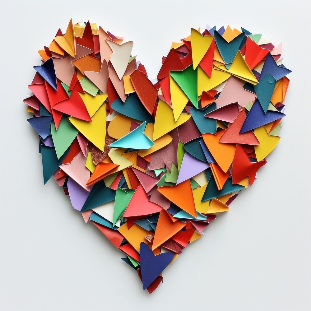 Heart shape paper backgrounds origami.