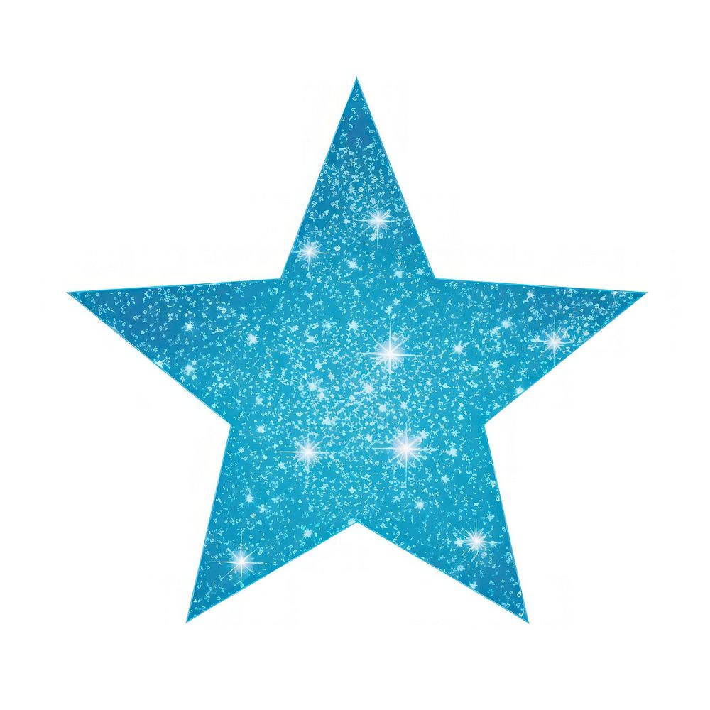 Blue star icon symbol shape white background.
