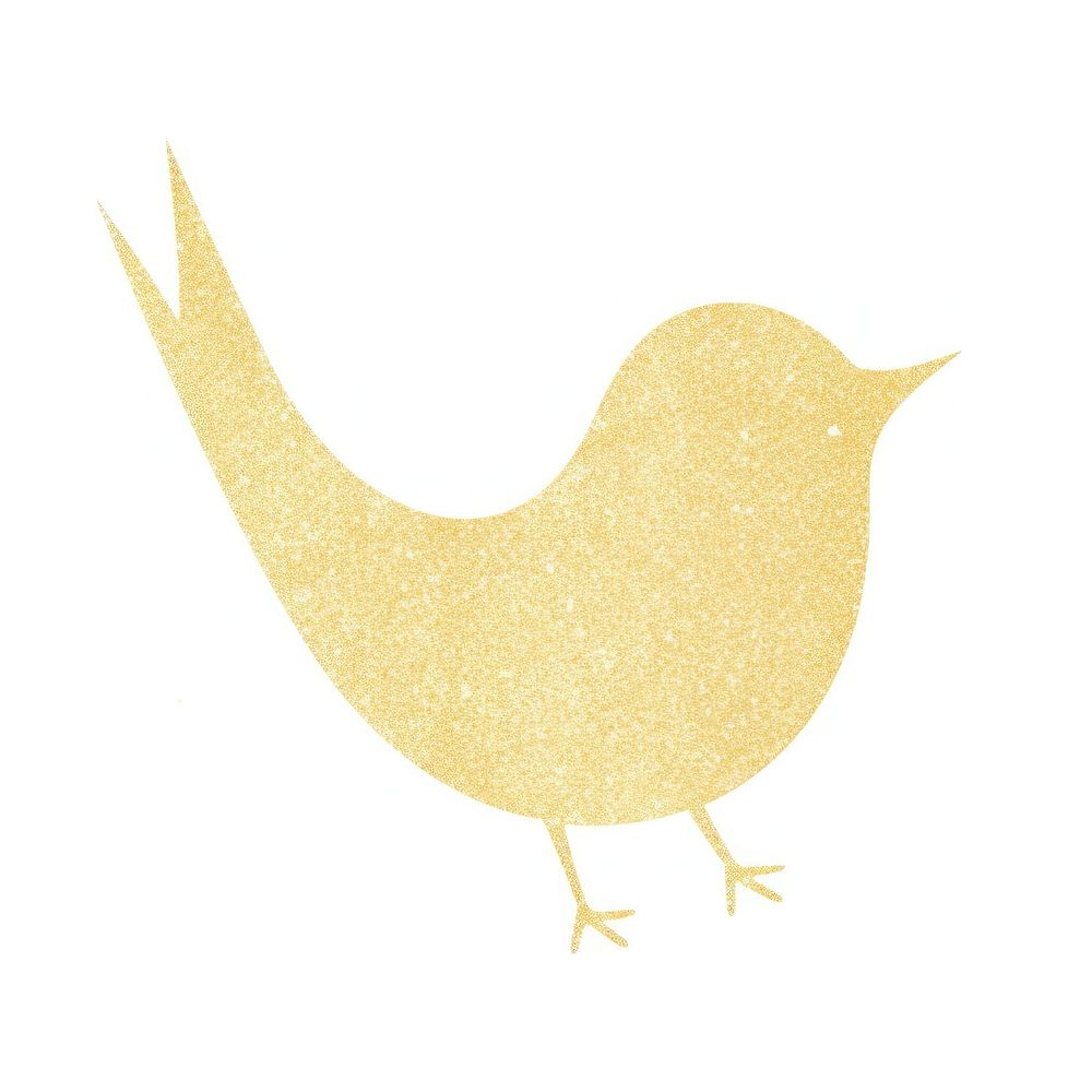 Gold bird icon animal art white background.