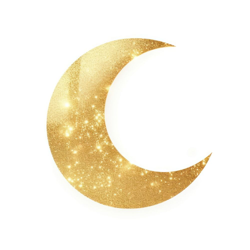 Gold moon icon astronomy nature shape.