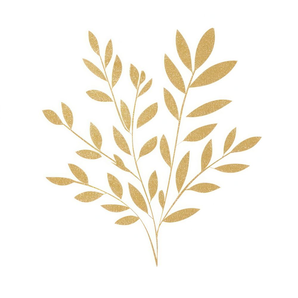 Gold plant icon pattern leaf art.