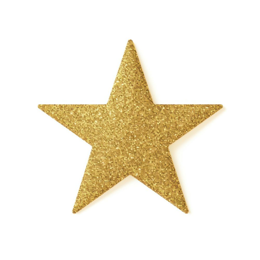 Gold star icon glitter symbol shape.