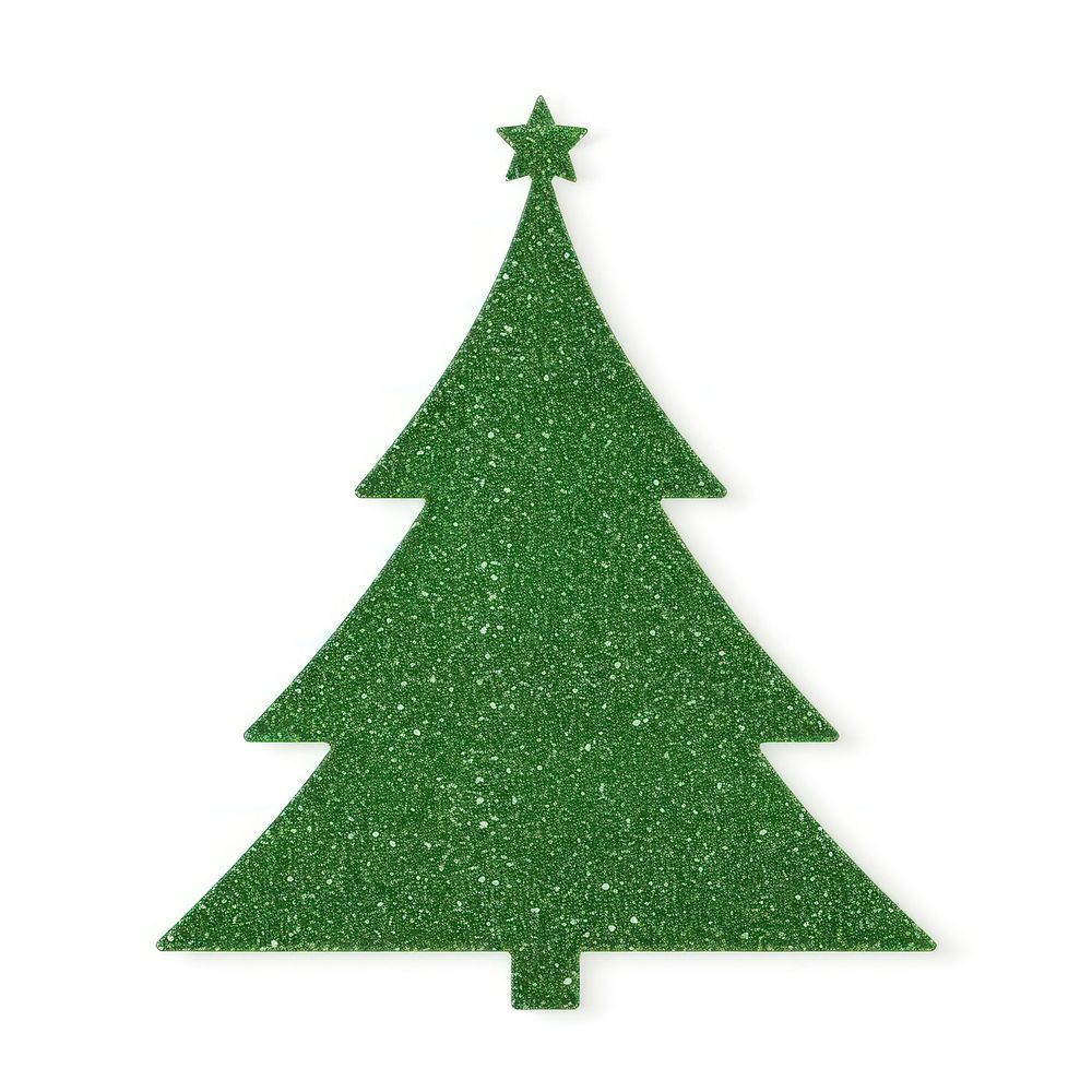 Green christmas tree icon glitter symbol shape.