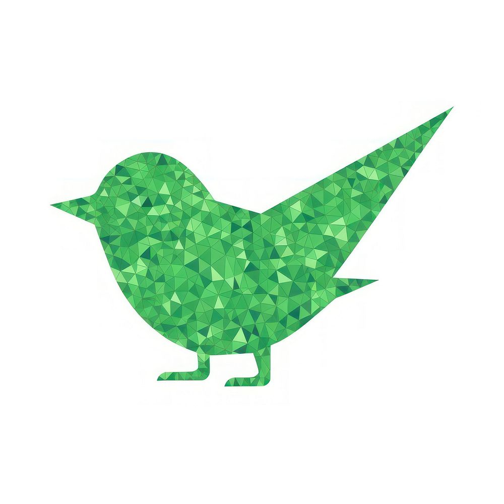 Green bird icon animal art white background.
