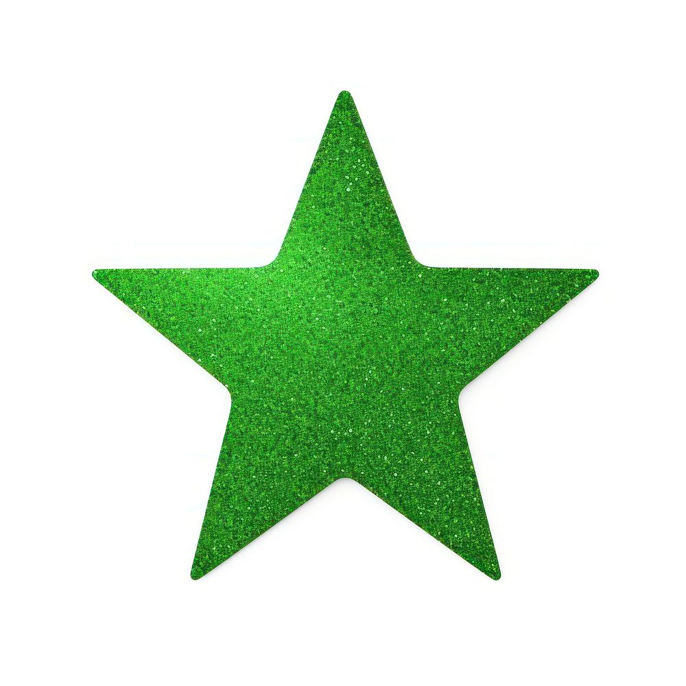 Green star icon symbol shape white background.
