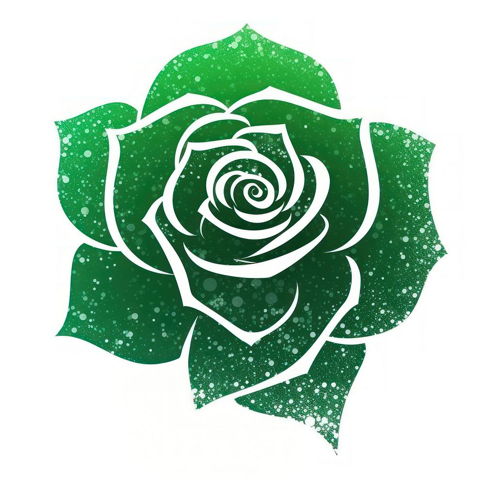 Green rose icon flower plant shape.