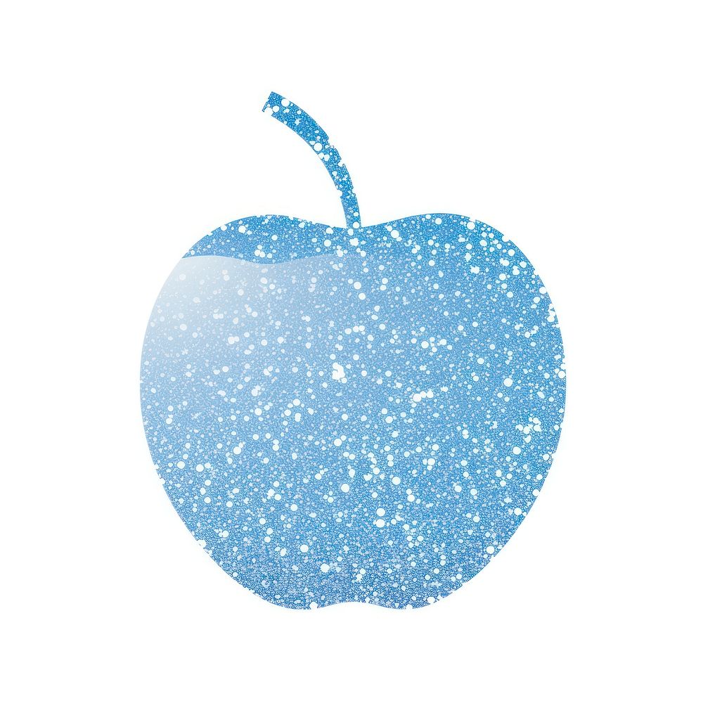 Blue apple icon fruit food white background.