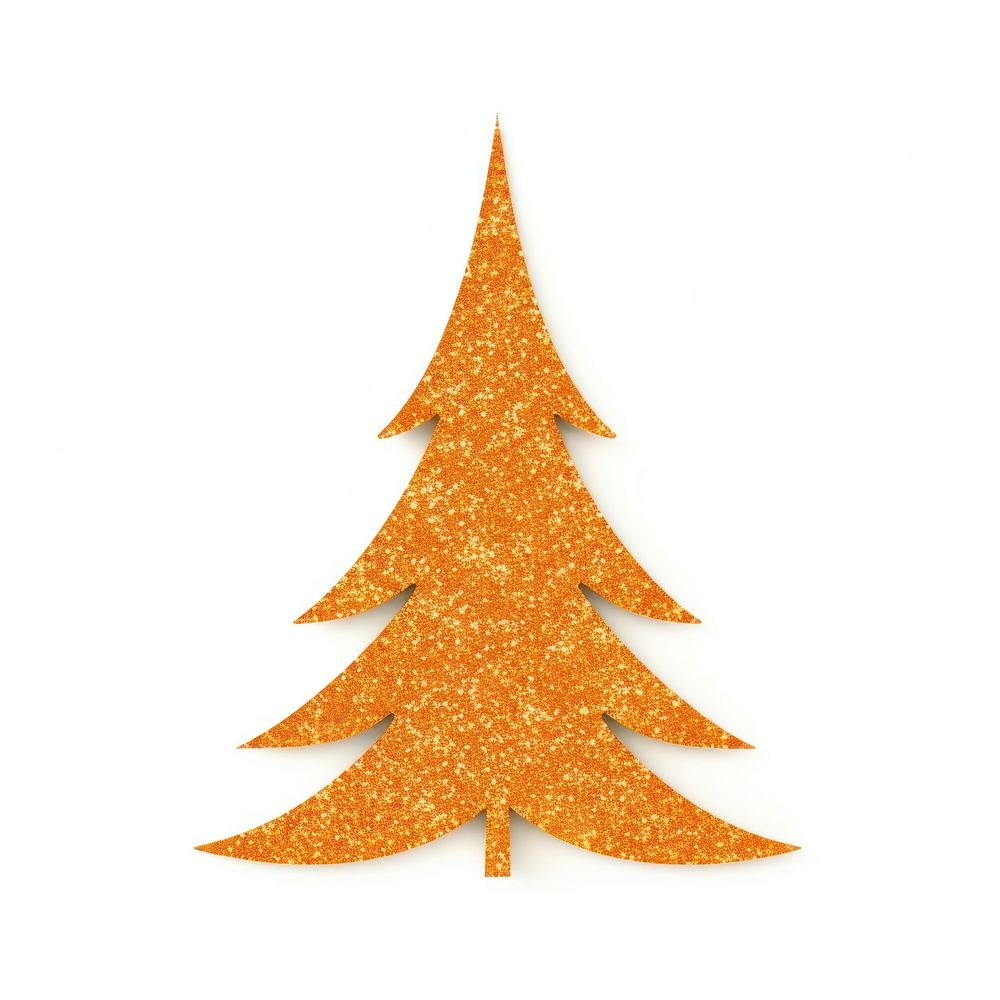 Orange christmas tree icon shape white background celebration.