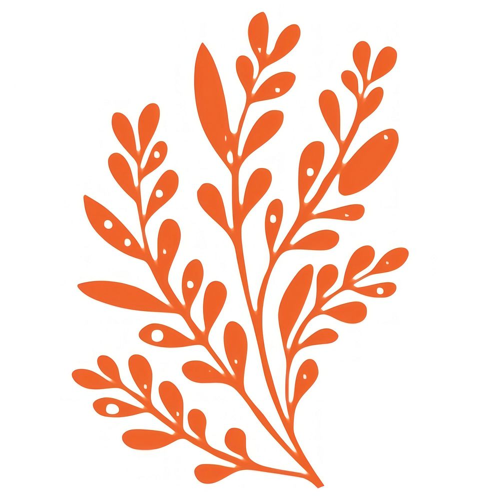 Orange plant icon pattern leaf art.