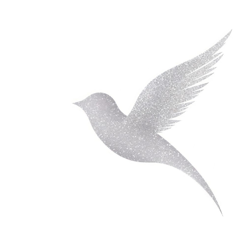 Silver bird icon drawing animal sketch.