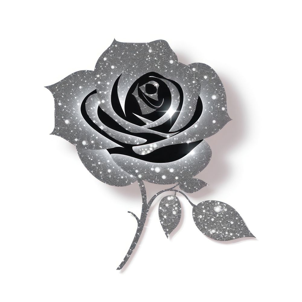 Silver rose icon jewelry flower plant.