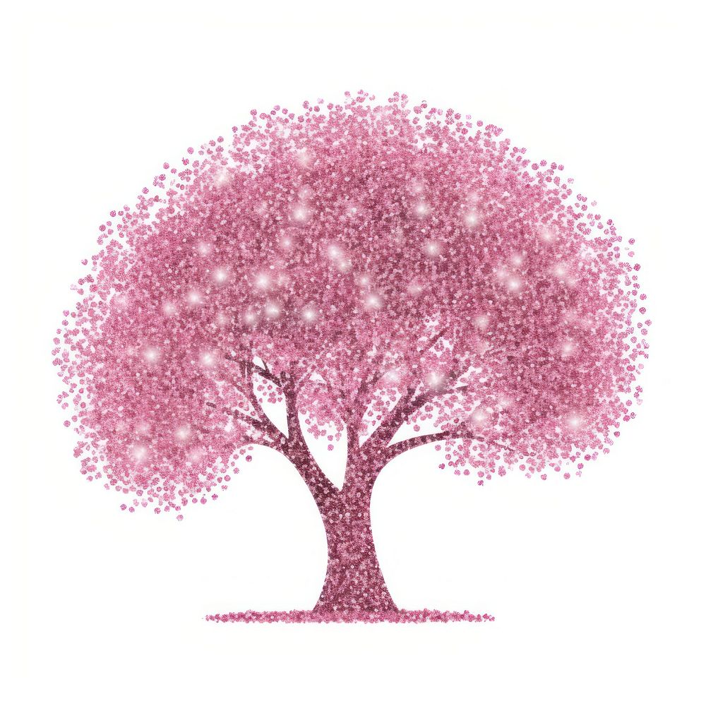Pink tree icon blossom flower plant.