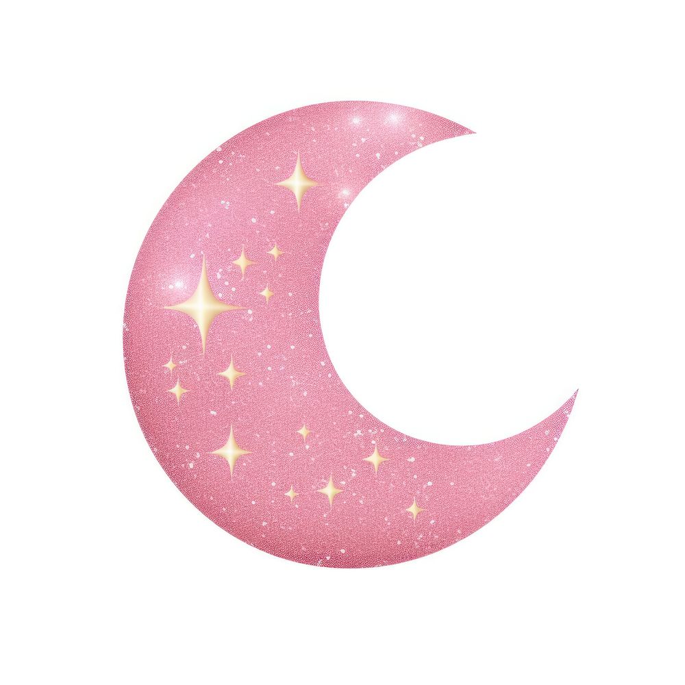 Pink moon icon astronomy shape night.