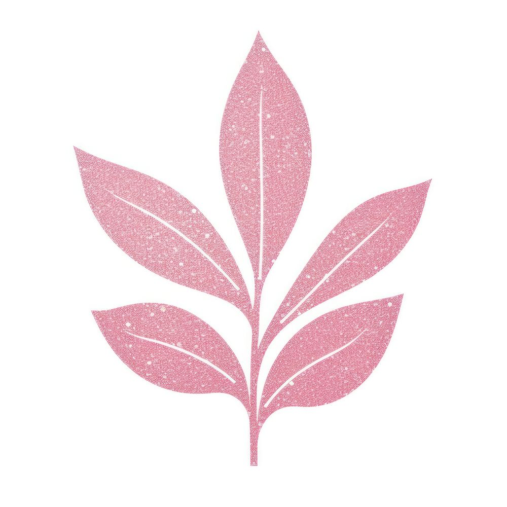 Pink plant icon pattern leaf art.