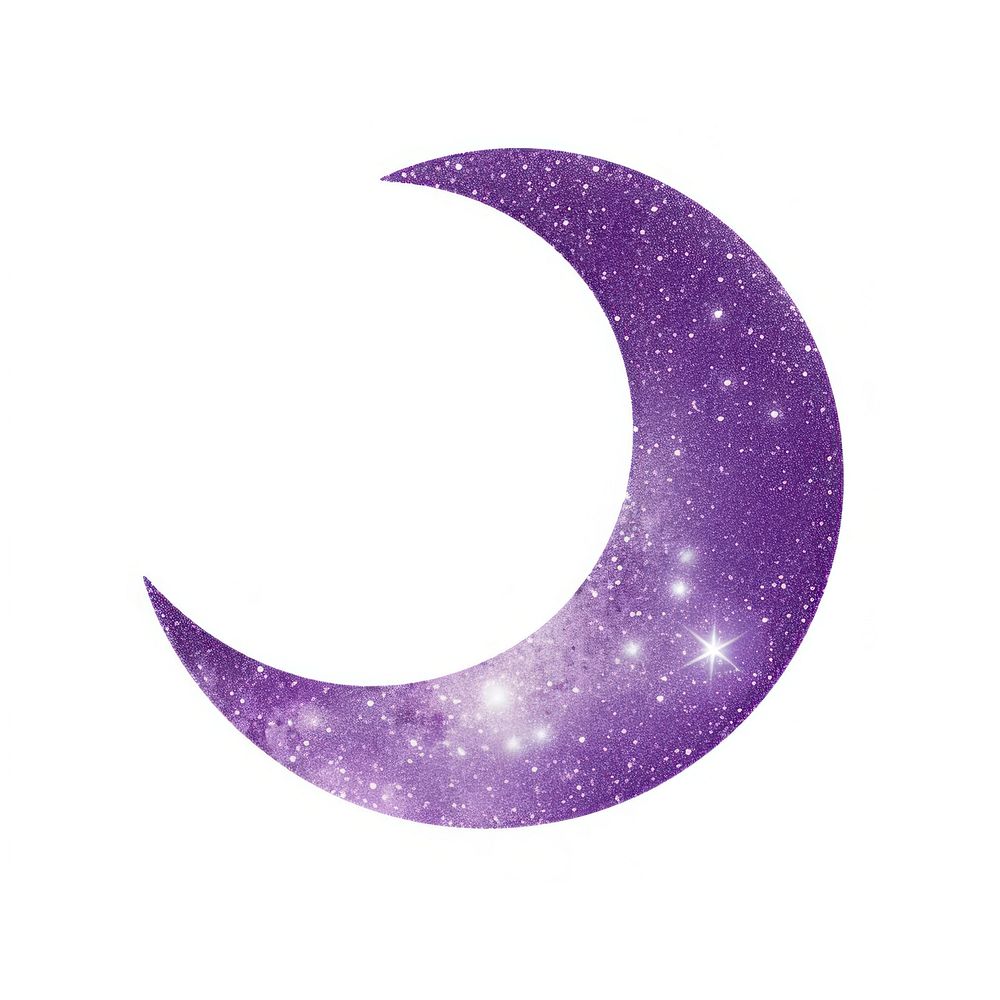Purple moon icon astronomy nature night.