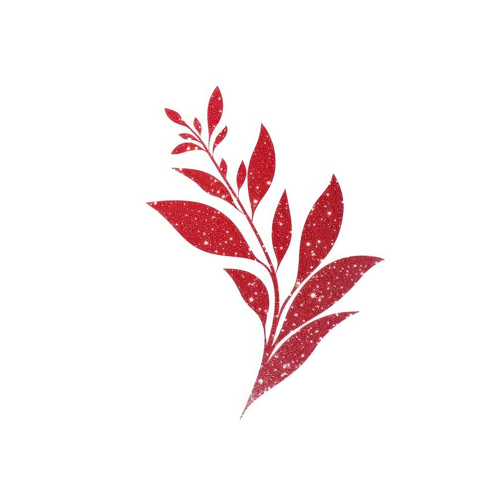 Red plant icon leaf logo art.