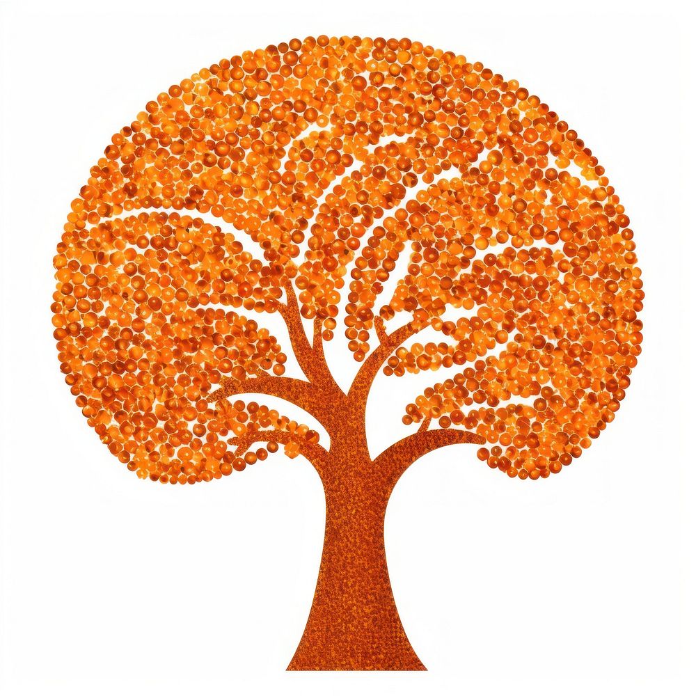 Orange tree icon plant leaf art.