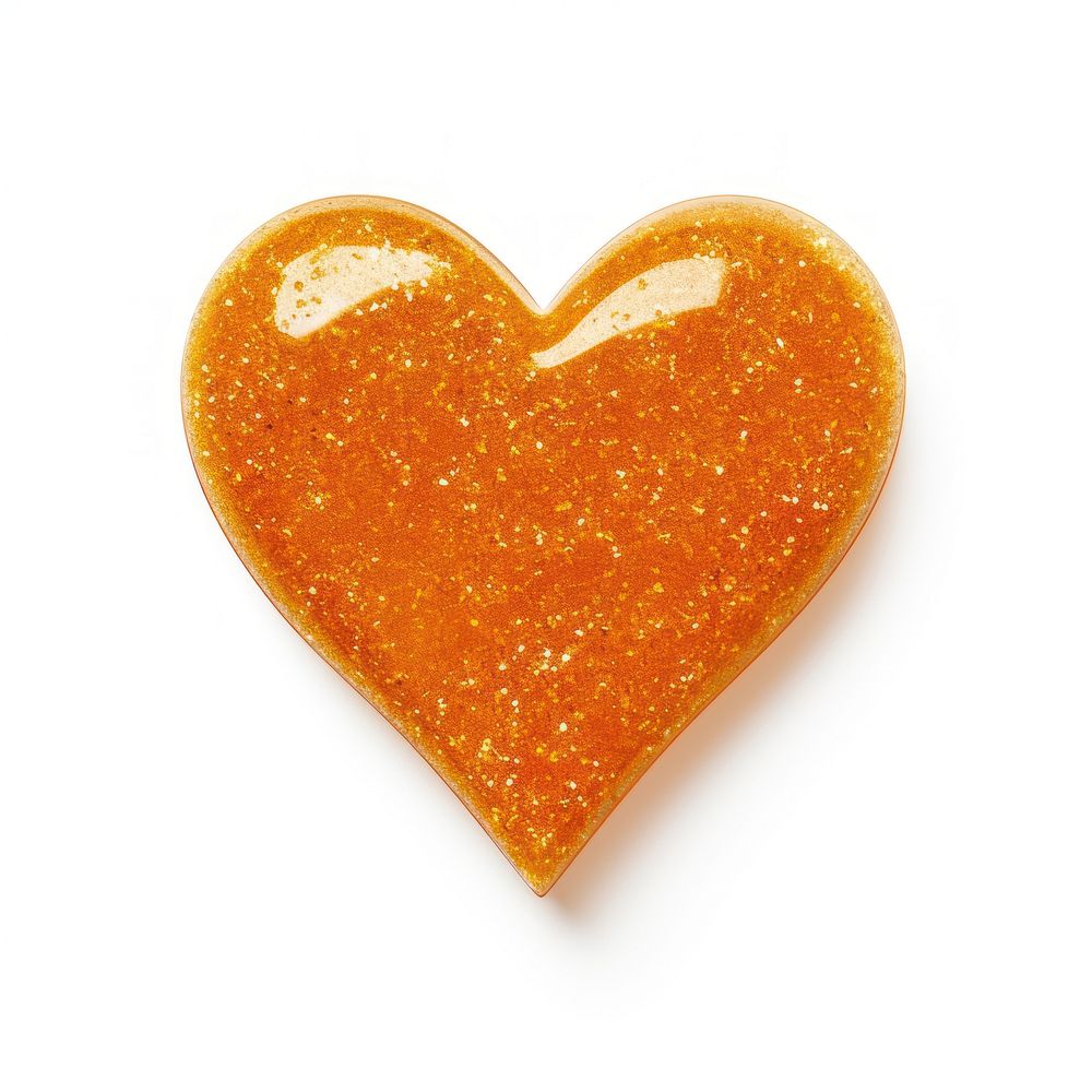 Orange heart icon glitter shape food.