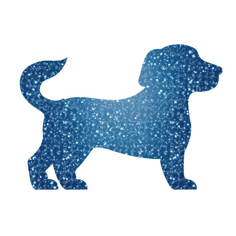 Blue dog icon silhouette mammal animal.