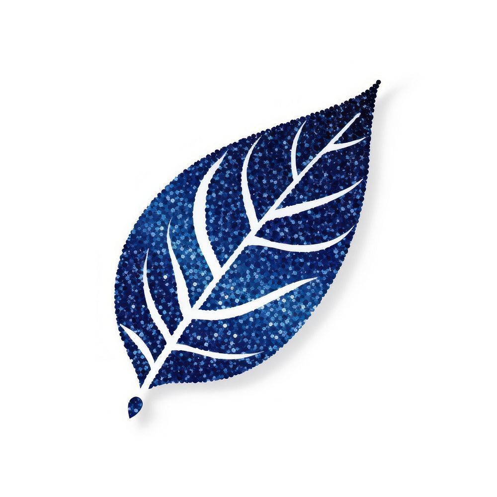Blue leaf icon shape plant art.
