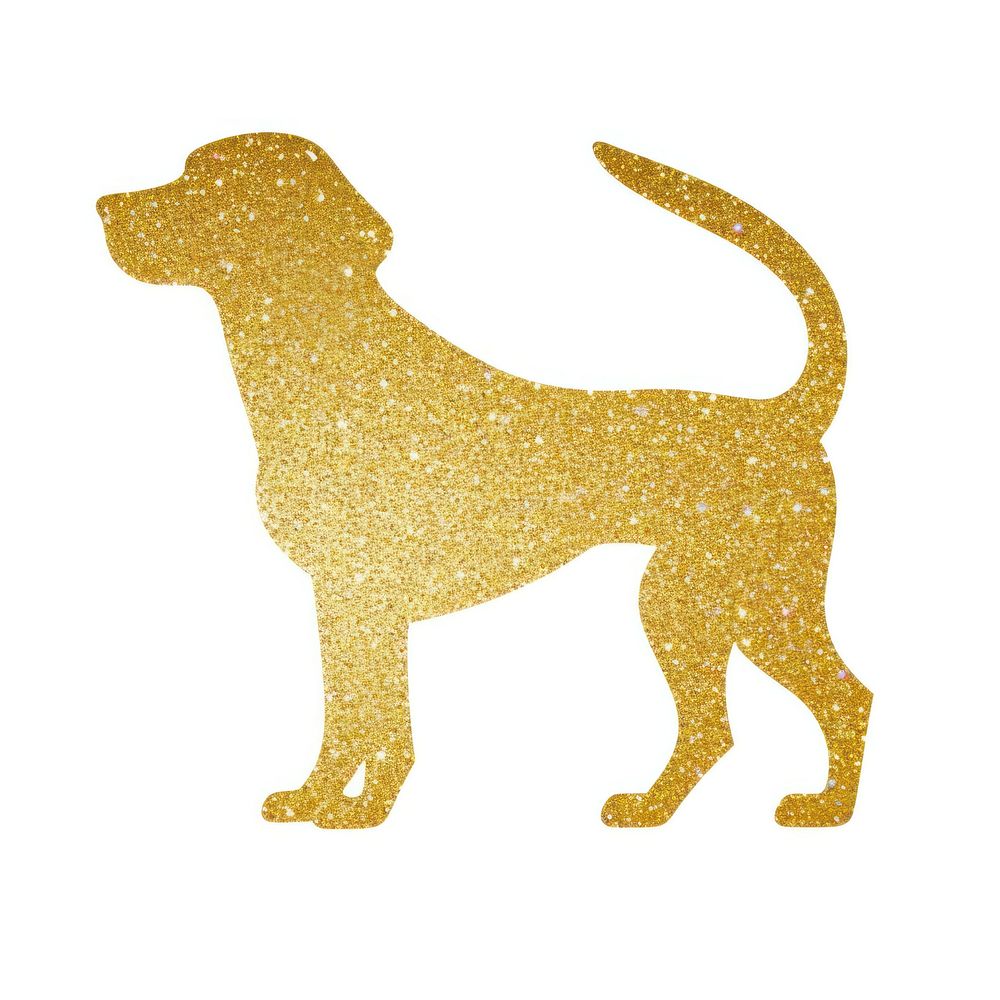 Gold dog icon animal mammal pet.