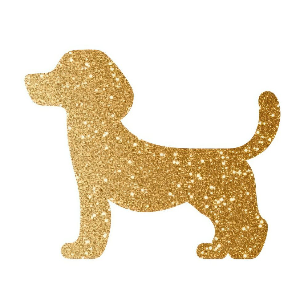 Gold dog icon animal mammal shape.