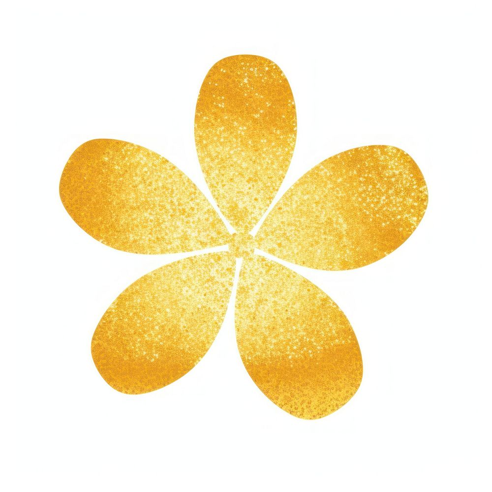 Gold flower icon shape white background inflorescence.