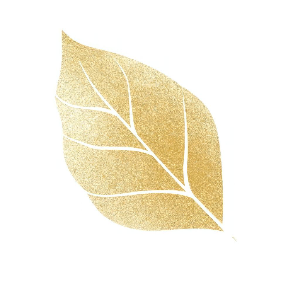 Gold leaf icon plant art white background.