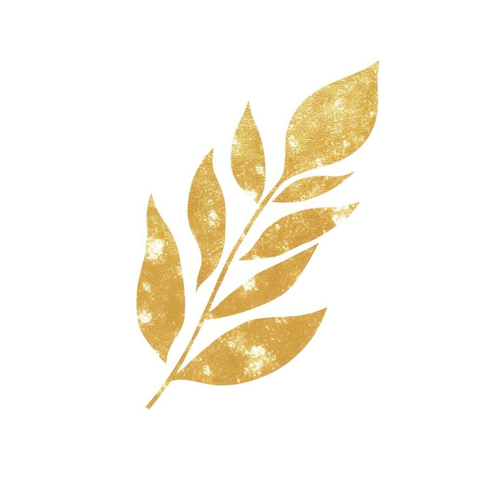 Gold leaf icon plant logo white background.