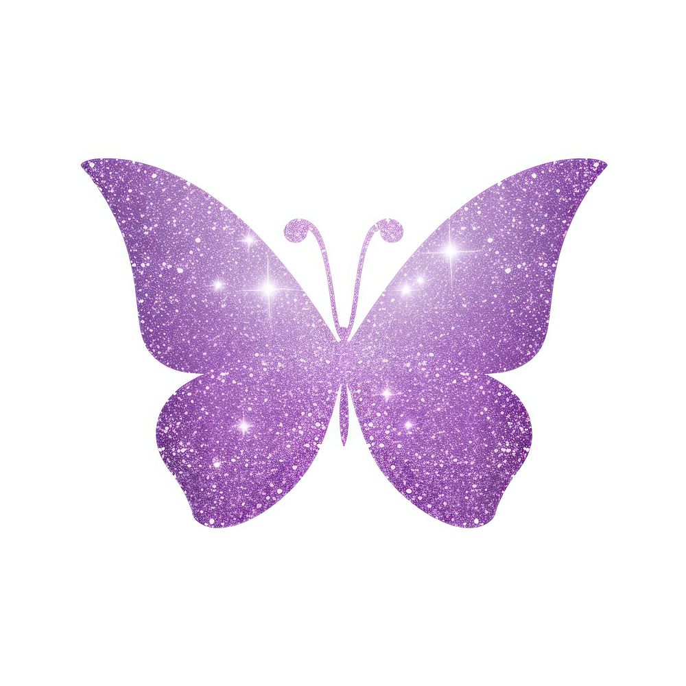 Purple butterfly icon glitter white background accessories.