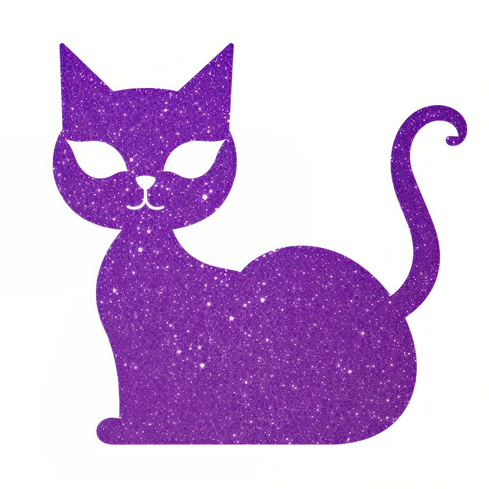 Purple cat icon glitter animal mammal.