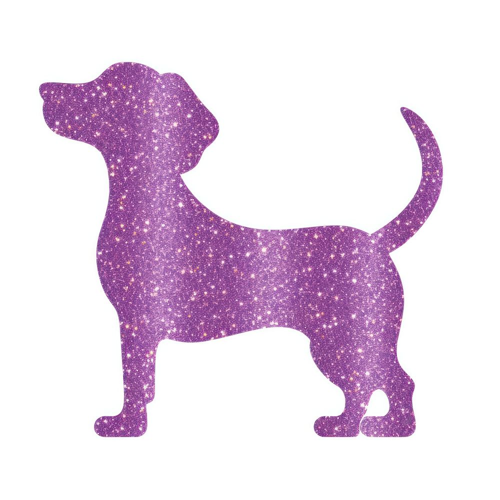 Purple dog icon glitter animal mammal.